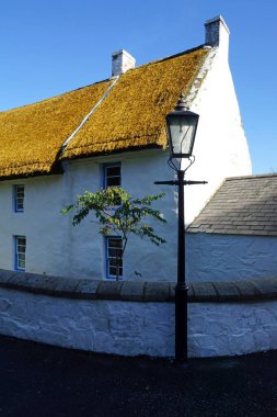 Ulster Halk Müzesi 'ndeki eski papaz evi. Cultra, County Down, Kuzey İrlanda 16.10.2019