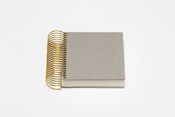 Blank Spiral Notebook Mockup Vit Bakgrund Högupplöst Foto — Stockfoto