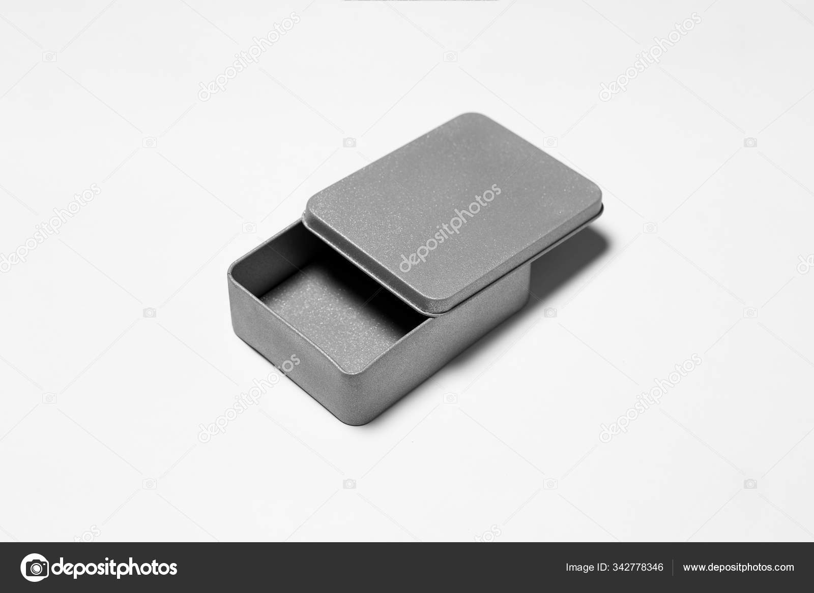 Empty Metal Box Mockup Isolated White Background Steel Container Accessory Stock Photo Image By C Sabirio Mail Ru