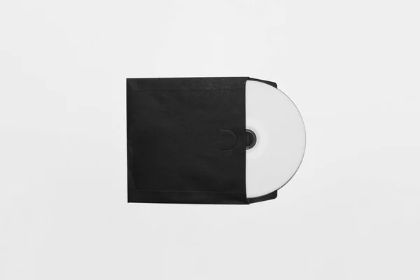Dvd Disc Paper Case Met Een Witte Geïsoleerde Blanco Voor — Stockfoto
