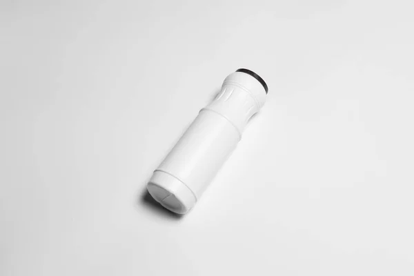 Haushaltschemikalien Leeren Plastikflasche Isoliert Auf Weißem Hintergrund Trockenwaschmittel Oder Seife — Stockfoto