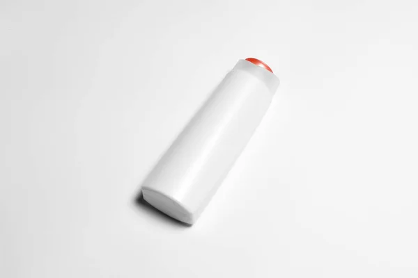 Біла Пластикова Пляшка Шампуню Верхньою Кришкою Згорнути Шаблон Вашого Дизайну — стокове фото