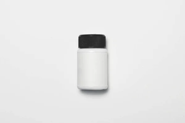 Plast Vit Piller Eller Vitamin Kosttillskott Flaska Medicinsk Drog Plastflaska — Stockfoto