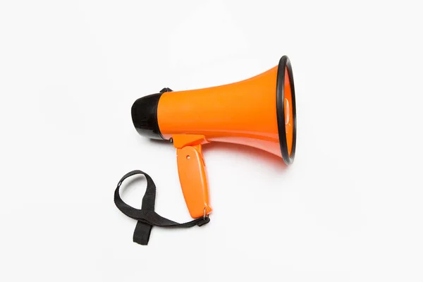 Electronic Megaphone Mockup White Background Loud Speaking Device Bullhorn Public — Stock Photo, Image