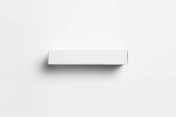 Blank White Product Package Box Mock-up. Container, Packaging Template on white.White cardboard box.Top view.High-resolution photo.