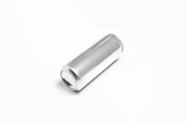 Aluminium Silver Läsk Kan Mock Isolerad Ljusgrå Bakgrund Högupplöst Foto — Stockfoto