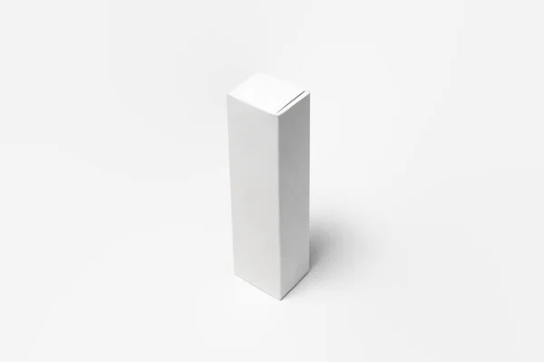 Пустая Упаковка Белый Картонный Бумажный Ящик Макет Белом Пакет Зубной — стоковое фото