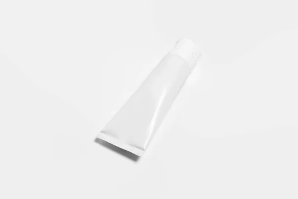 Blank Cosmetic Tube Pack Mockup Cream Gel Isolated White Background — стоковое фото