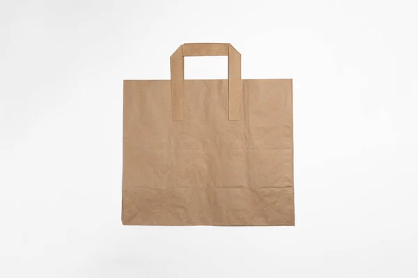 Divers Kraft Sac Papier Mockup Isolé Sur Fond Blanc Photo — Photo