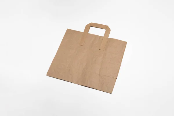 Vari Kraft Paper Bag Mockup Isolato Sfondo Bianco Foto Alta — Foto Stock