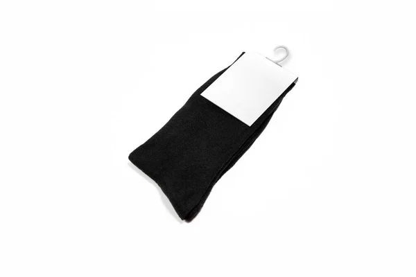 Neue Schwarze Socken Auf Weißem Hintergrund Black Socks Mock Mit — Stockfoto