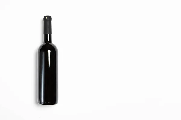 Red Wine Bottle Isolated White Background Mock — стоковое фото