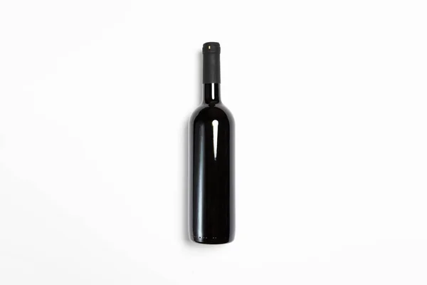 赤ワインと白の背景に隔離されたボトル モックアップ高解像度の写真 — ストック写真