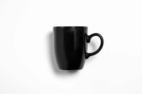 Schwarze Keramik Cup Mock Auf Weißem Hintergrund Hochauflösendes Foto — Stockfoto