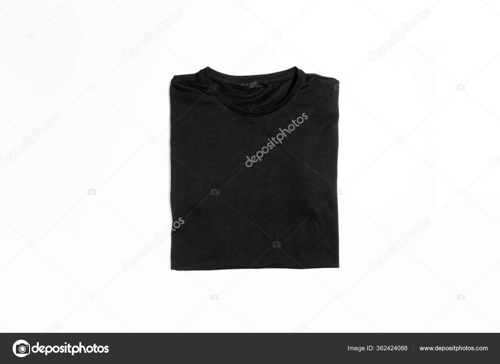 Download Folded Shirt Mock Black Color Made Make Your Logo Graphic Stock Photo Image By C Sabirio Mail Ru 362424088