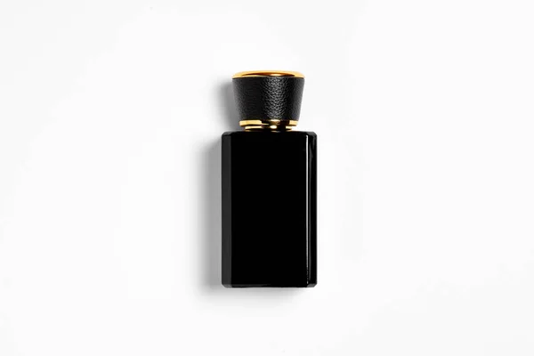 Black Parfyme Bottle Mock Isolert Hvit Bakgrunn – stockfoto