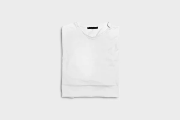 Shirt Mock White Color 로고나 그래픽 만들기 만들어 졌습니다 고해상도 — 스톡 사진