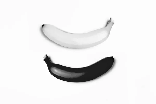 Білий Чорний Банан Білому Тлі Ілюстрації Фотографія Високої Роздільної Здатності — стокове фото