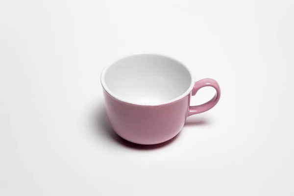 Pink Ceramic Mug Empty Blank Coffee Tea Isolated White Background — Stock Photo, Image