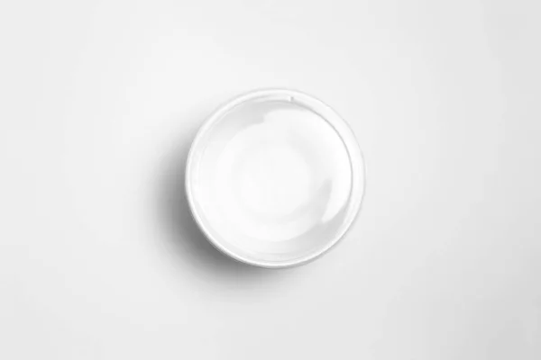 Leere Plastikbehälter Mit Transparentem Deckel Mock Isoliert Auf Weißem Hintergrund — Stockfoto