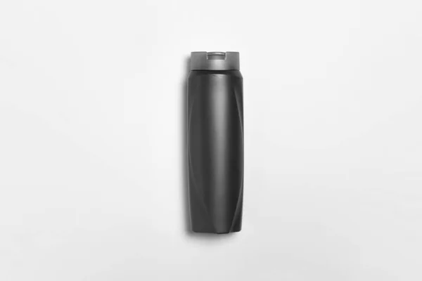 Schwarze Kunststoff Shampoo Flasche Mit Flip Top Deckel Mock Template — Stockfoto