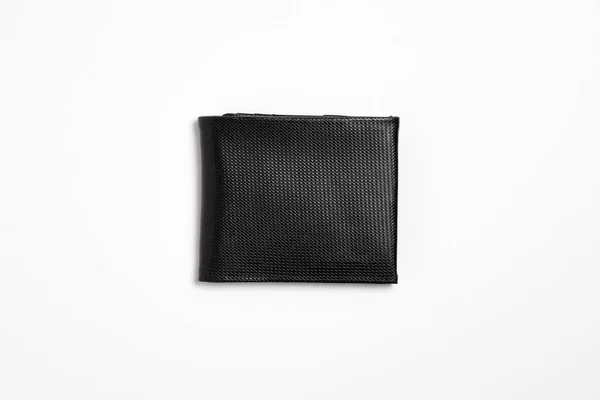 Man Äkta Läder Plånbok Isolerad Vit Bakgrund Högupplöst Foto — Stockfoto