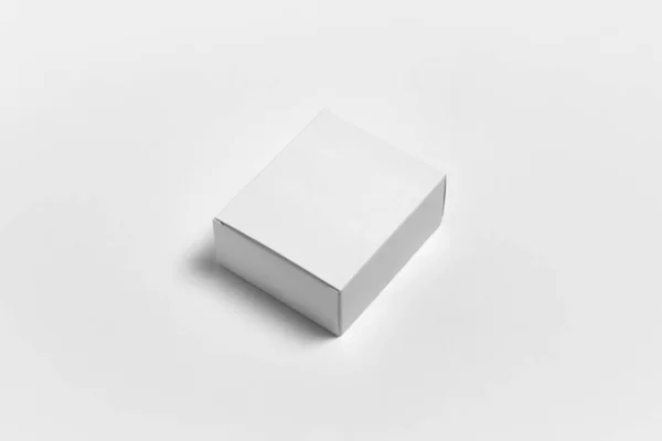 Caja Paquete Producto Blanco Blanco Mock Contenedor Plantilla Embalaje Blanco — Foto de Stock