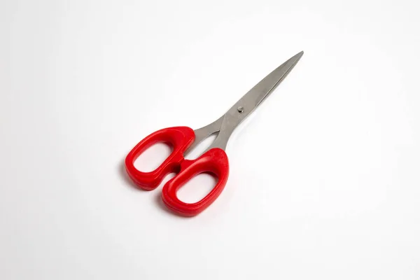 Red Scissors Isolated White Background Clipping Path Close Scissors Object — Stock Photo, Image