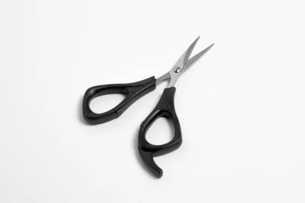 Black Scissors Isolated White Background Clipping Path Close Open Scissors — Stock Photo, Image