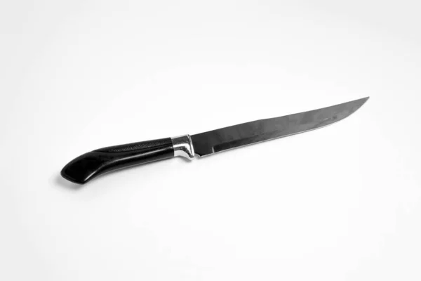 Duży Nóż Kuchenny Odizolowany Białym Tle Fotografia Wysokiej Rozdzielczości Widok — Zdjęcie stockowe