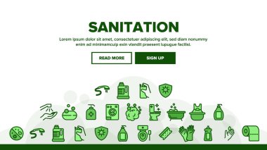 Toplama Sanitasyon Elemanları İkonlar Set Vektör