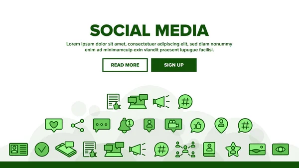 Sammlung Social Media Elemente Icons setzen Vektor — Stockvektor