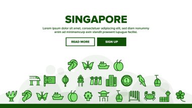 Singapur İniş Başlığı Vektörü