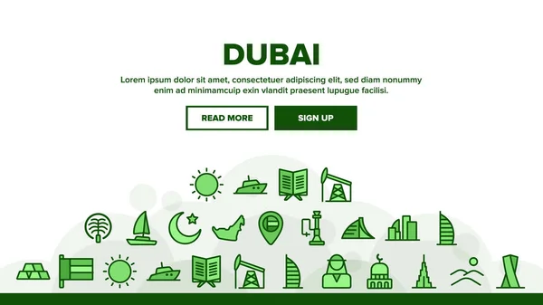 Dubai Landing Header Vector — Vector de stock