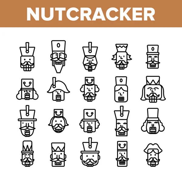 Fındıkkıran Koleksiyon Elementleri Simgeleri Vektörü Ayarla