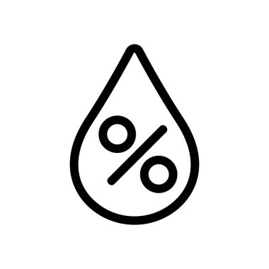 Sıvı ikon vektörünün yüzdesi. İzole edilmiş kontür sembolü gösterimi