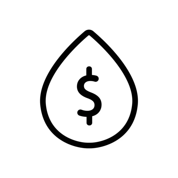 O custo do ícone líquido é o vetor. Isolado contorno símbolo ilustração — Vetor de Stock