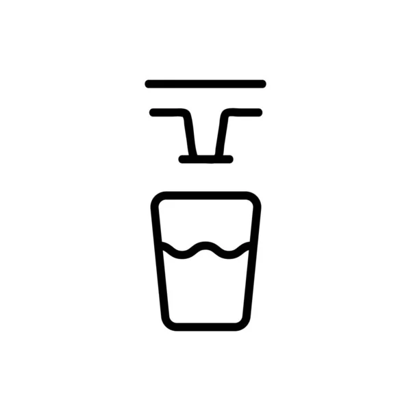 Despeje água no vetor ícone de vidro. Isolado contorno símbolo ilustração — Vetor de Stock