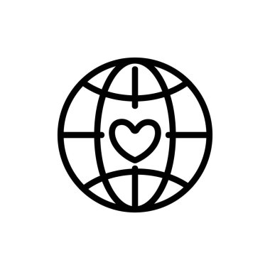 Gezegen Gönüllü Simge Vektörü. İzole edilmiş kontür sembolü gösterimi