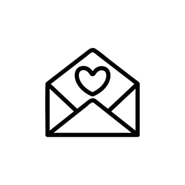 Harf bir aşk ikonu vektörüdür. İzole edilmiş kontür sembolü gösterimi