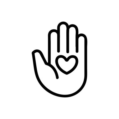 Gönüllü ikon vektörüne yardım et. İzole edilmiş kontür sembolü gösterimi