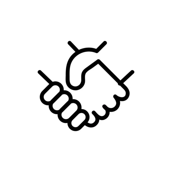 Shaking hands help the icon vector. Isolated contour symbol illustration — Stock Vector