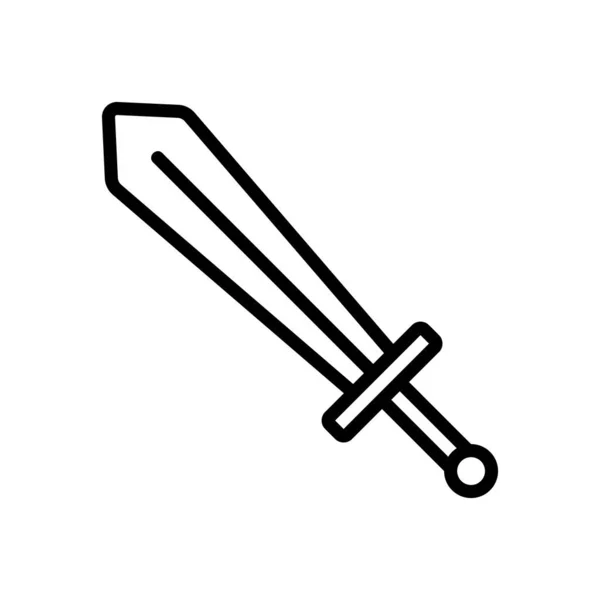 The sword knight is an icon vector. Isolated contour symbol illustration — Stock Vector