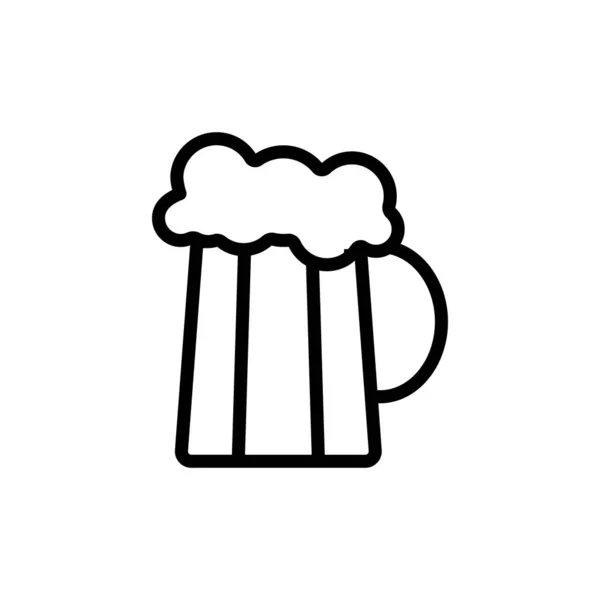 Mug of beer with foam vector icon. Isolated contour symbol illustration — Stock Vector