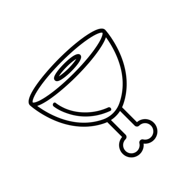 Kawałek wektora ikony mięsa. Ilustracja izolowanego symbolu konturu — Wektor stockowy