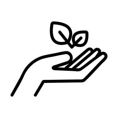 El simgesi vektöründeki yaprak. İzole edilmiş kontür sembolü gösterimi