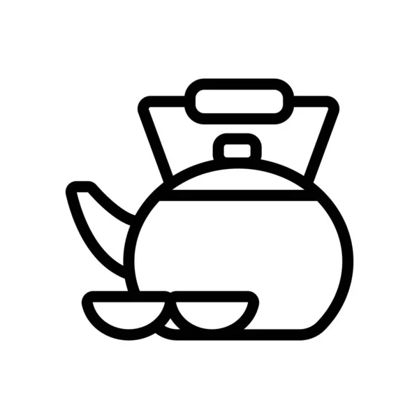 Icono del té chino vector. Ilustración del símbolo de contorno aislado — Archivo Imágenes Vectoriales