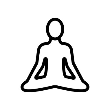 Yoga ikonu vektörü. İzole edilmiş kontür sembolü gösterimi