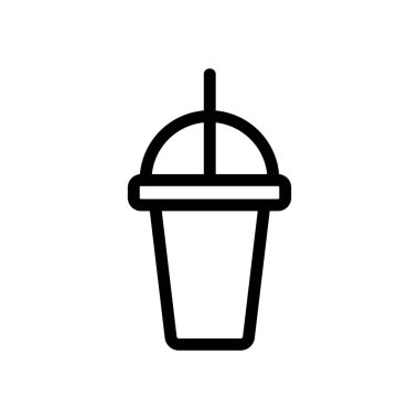 Cam bir ikon vektöründe kokteyl. İzole edilmiş kontür sembolü gösterimi