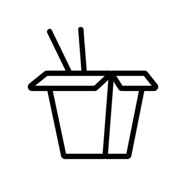 Simge vektörü için çubuklu karton kutu. İzole edilmiş kontür sembolü gösterimi